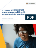 Procedimiento para La Creación o Modificación Estructural de Trámites - Versión 2 - Octubre de 2022