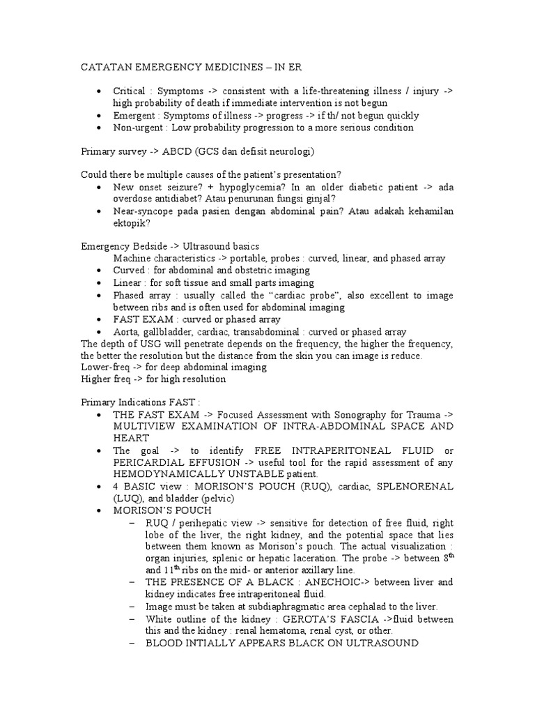 Catatan Emergency Medicines - in Er | PDF | Clinical Medicine | Medical ...