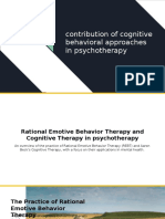 Contribution of Cognitive Behavioral Approaches in Psychotherapy