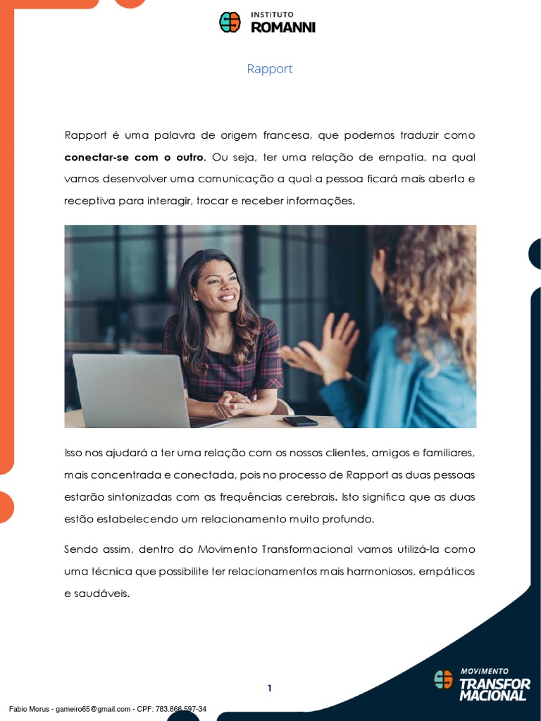 Rapport | PDF | Comunicação | Pensamento
