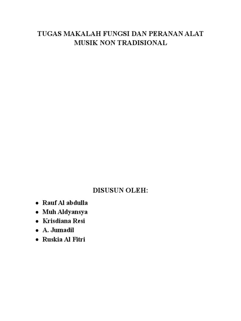Fungsi dan Peranan Musik Non Tradisional | PDF | Seni