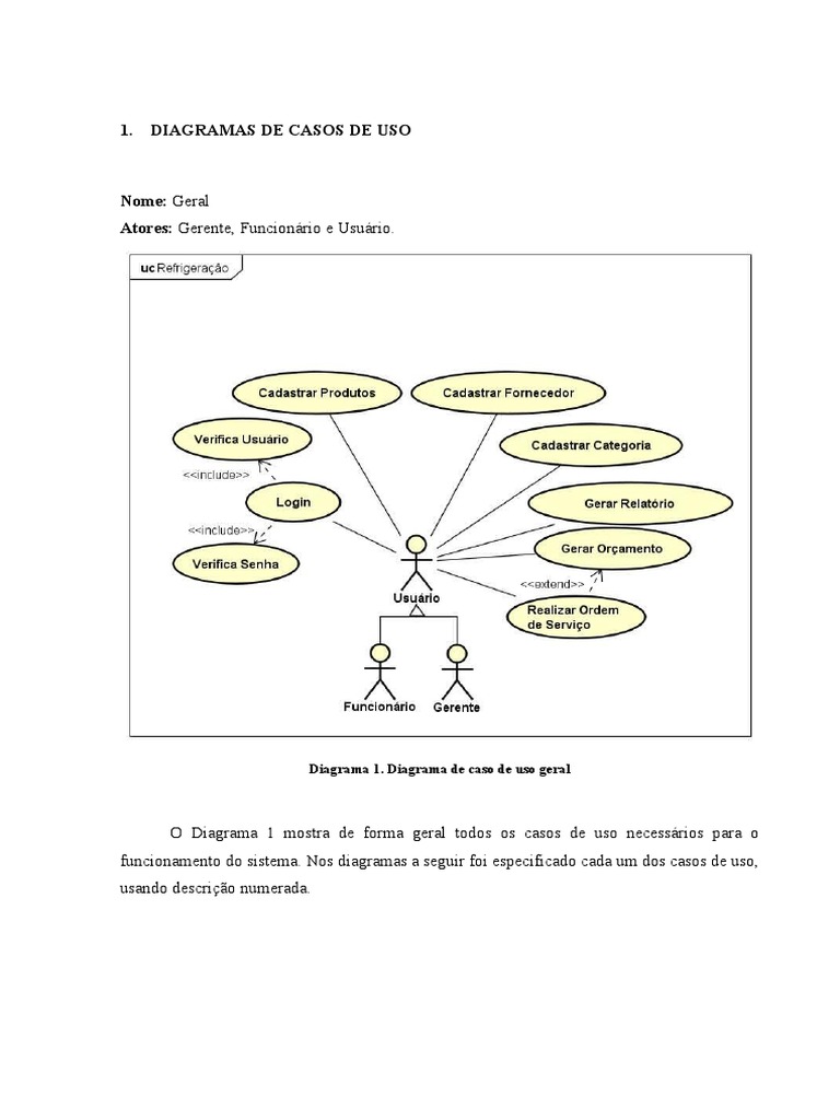 Especificação de Casos de Uso | PDF | Diagrama de caso de uso | Usuário ...