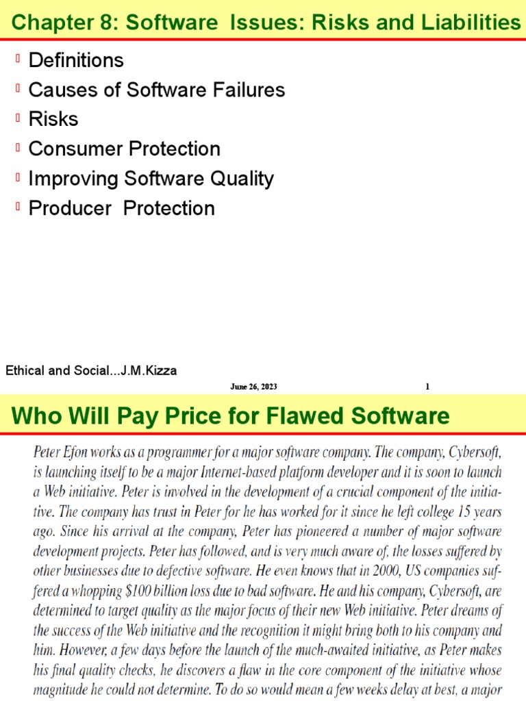 Software Risks and Liabilities Explained | PDF | Quality Of Service | Risk
