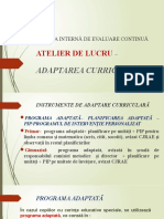 ATELIER DE LUCRU - Adaptare - Curriculara