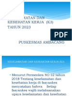 Keselamatan Dan Kesehatan Kerja (K3) TAHUN 2023 Tim K3 Puskesmas Ambacang