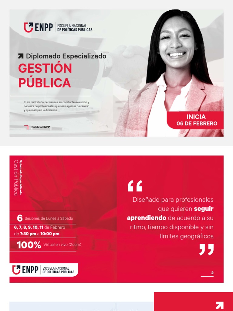 Diplomado Gestion Publica - Brochure ENPP | PDF | Administración ...