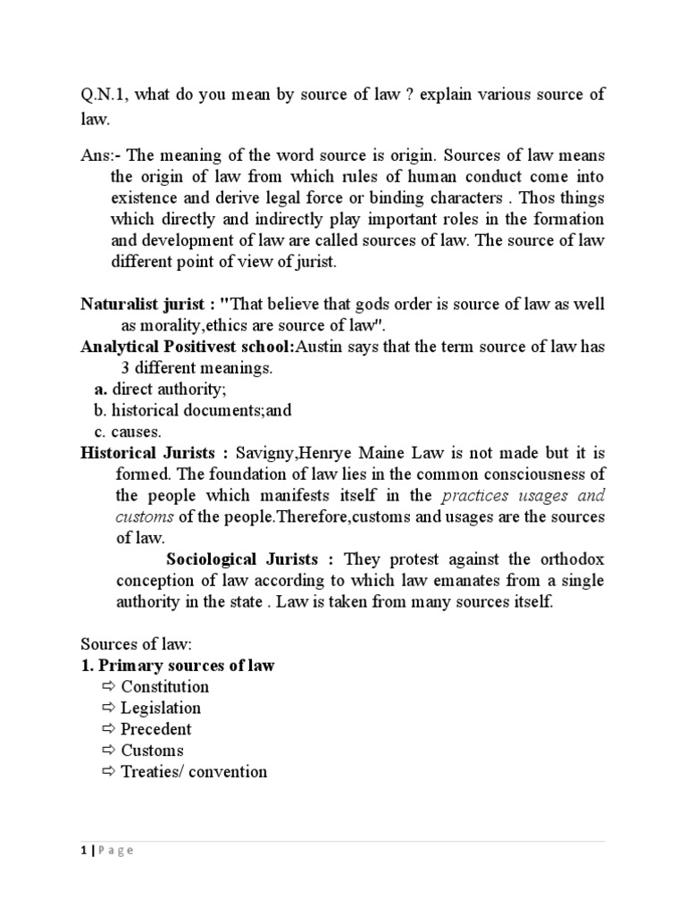 Understanding Fundamental Law Sources | PDF | Precedent | Sources Of Law