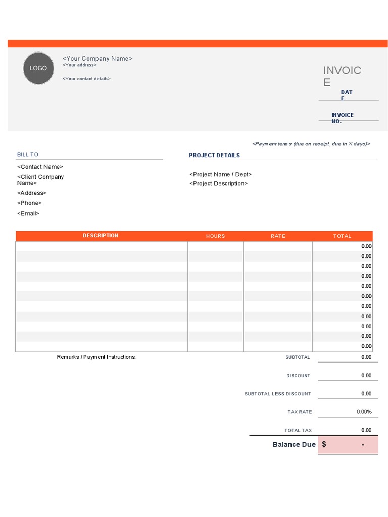Consulting Invoice Template Example | PDF | Invoice | Money