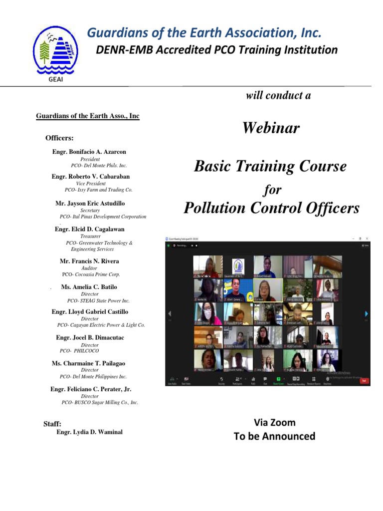 PCO Training Course by Guardians of Earth | PDF | Air Pollution ...