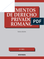 D'ors, J. A., Elementos de Derecho Privado Romano (6a. Ed.), EUNSA 2016