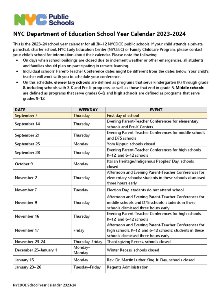 School year 2023-24 calendar (updated) | pdf | schools | academic term