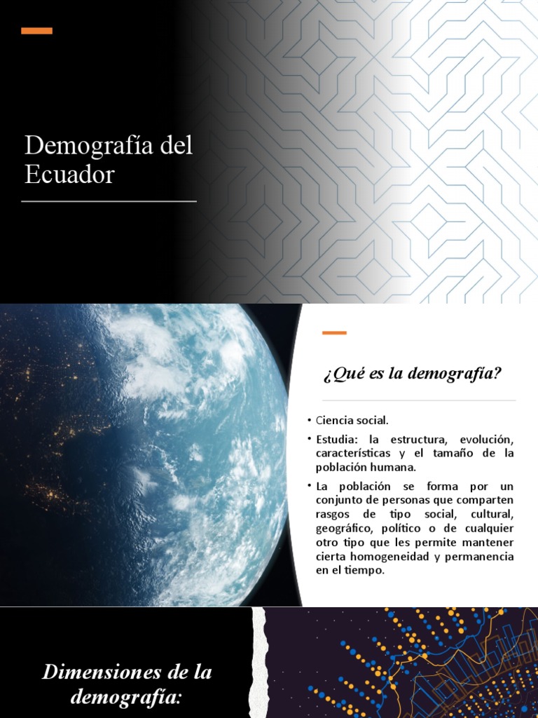 Demografía del Ecuador PDF Población Demografía