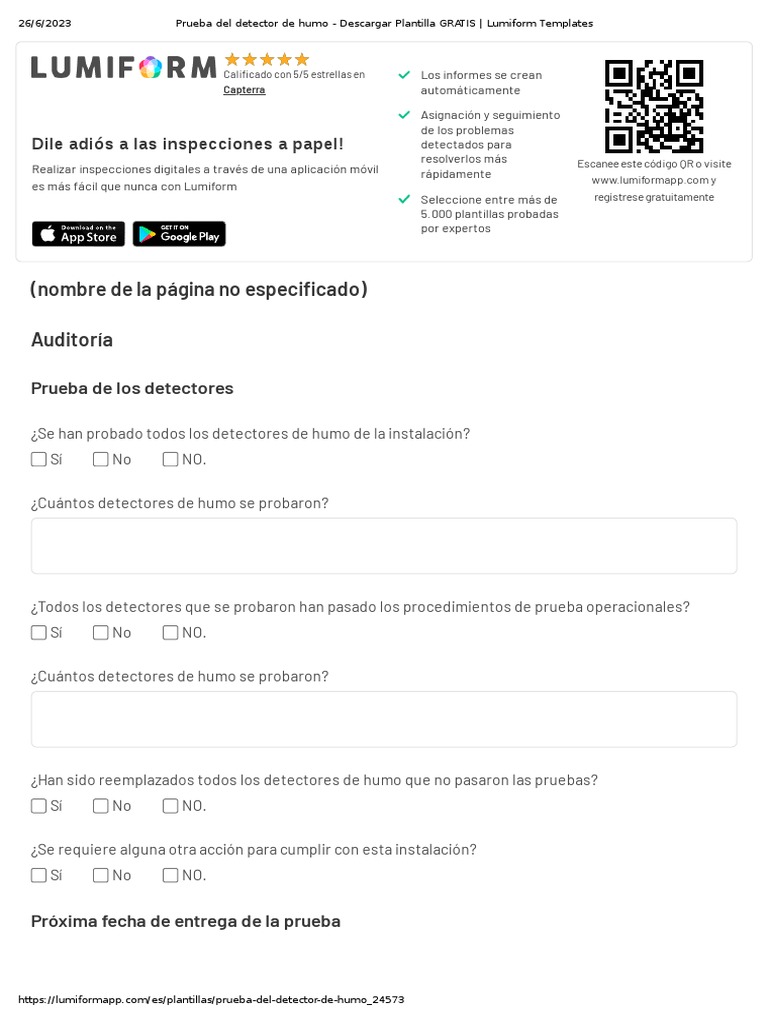 Prueba Del Detector de Humo PDF