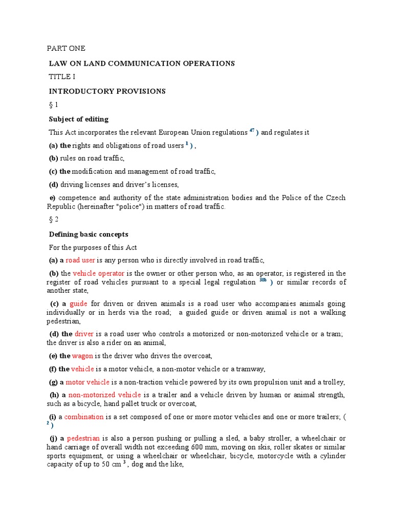 Road Traffic Regulations Overview | PDF | Traffic | Road