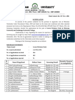 Result of Screening Committee LDC MZU PUC Vide Advt. Dated 30th March 2021