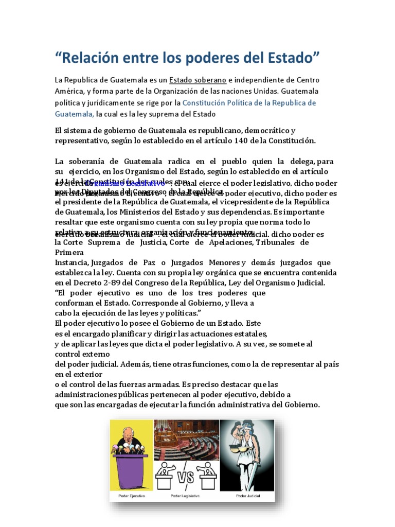 Relacion Del Estado Con Separacion De Poderes – VDIGGD