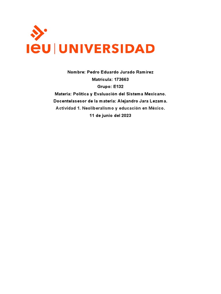 Tabla RA-P-RP (Actividad de Aprendizaje 1) . | PDF | Evaluación | México