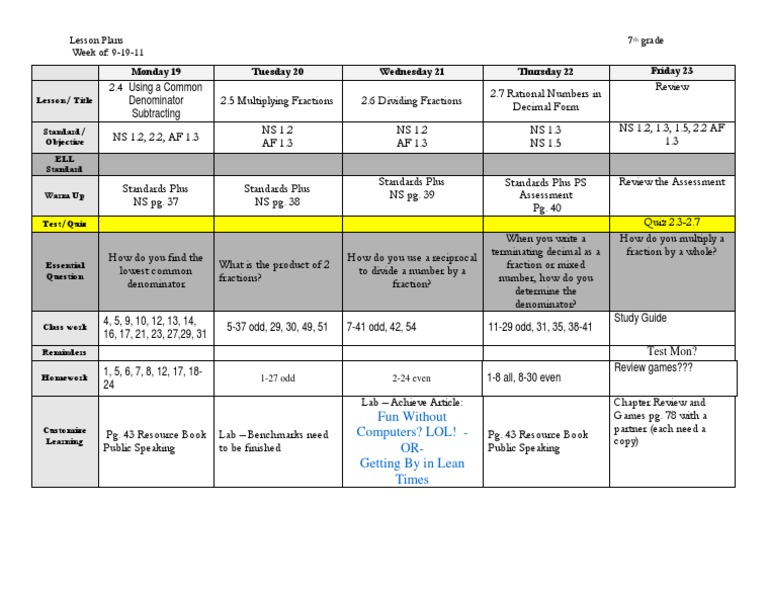 Decimal Representation in 7th Grade Math | PDF | Language Arts ...