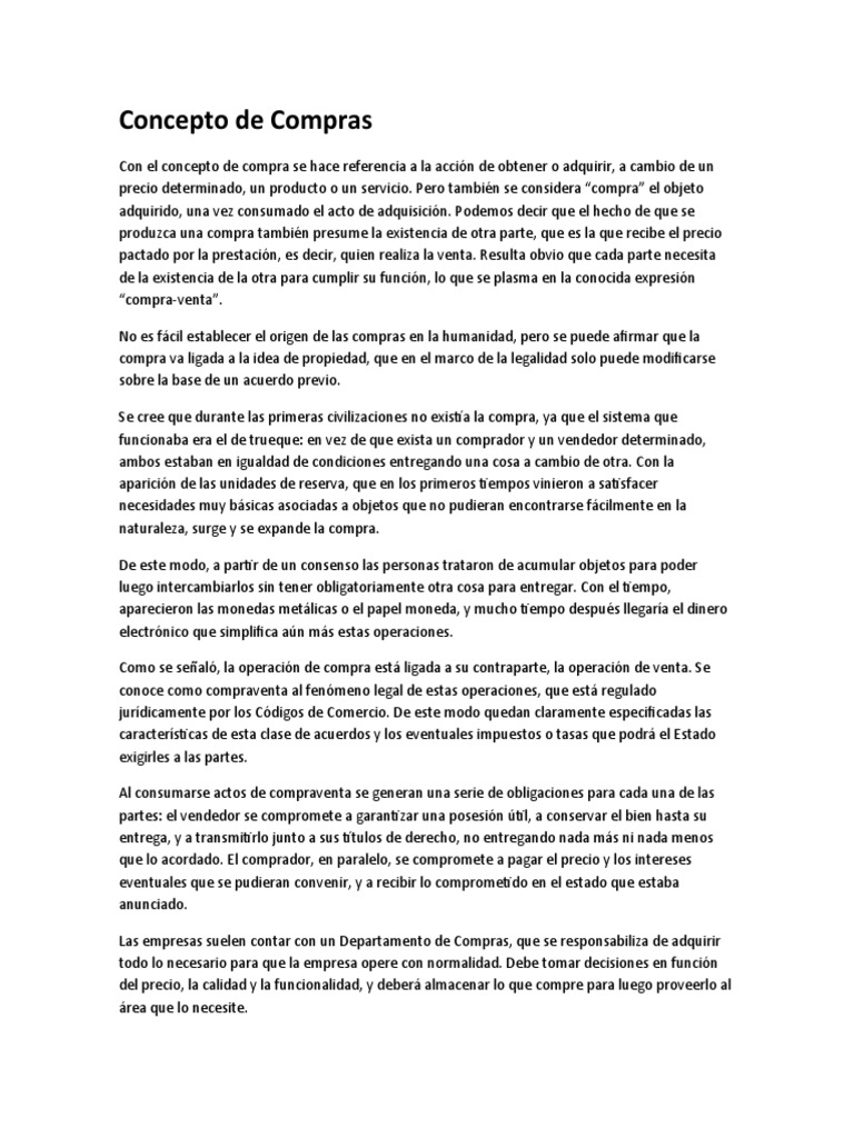 Definición y Concepto de Compras | PDF | Economias