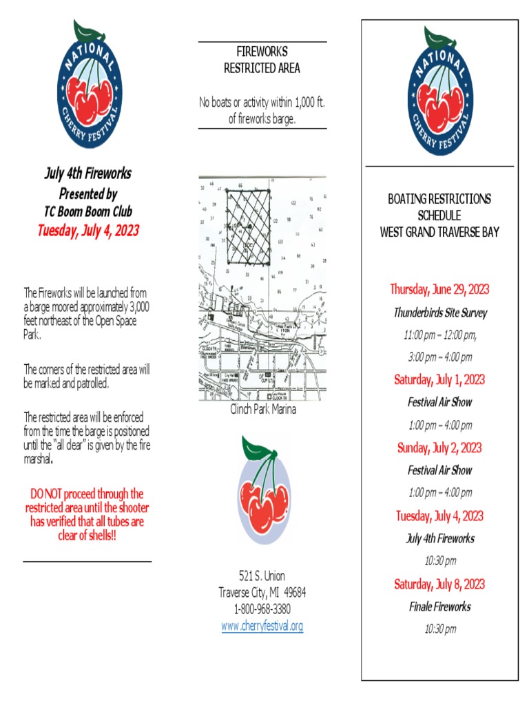 National Cherry Festival Air Show Details For Boaters PDF Shipping
