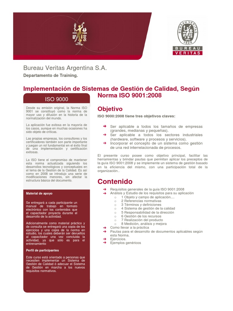 Curso ISO 9001:2008 en Gestión de Calidad | PDF | Sistema de manejo de ...