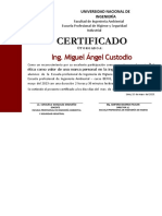Certificado de Miguel Angel Custodio