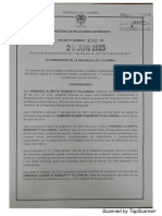 Decreto Cancillería Benedetti