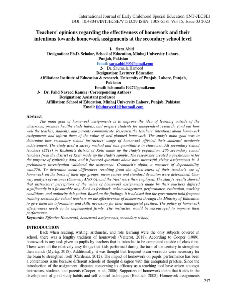Manuscript 1 2 | PDF | Homework | Teachers