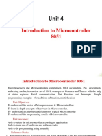Unit 4 Introduction To Microcontroller 8051a