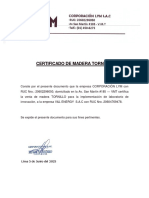 Certificado de Madera Tornillo