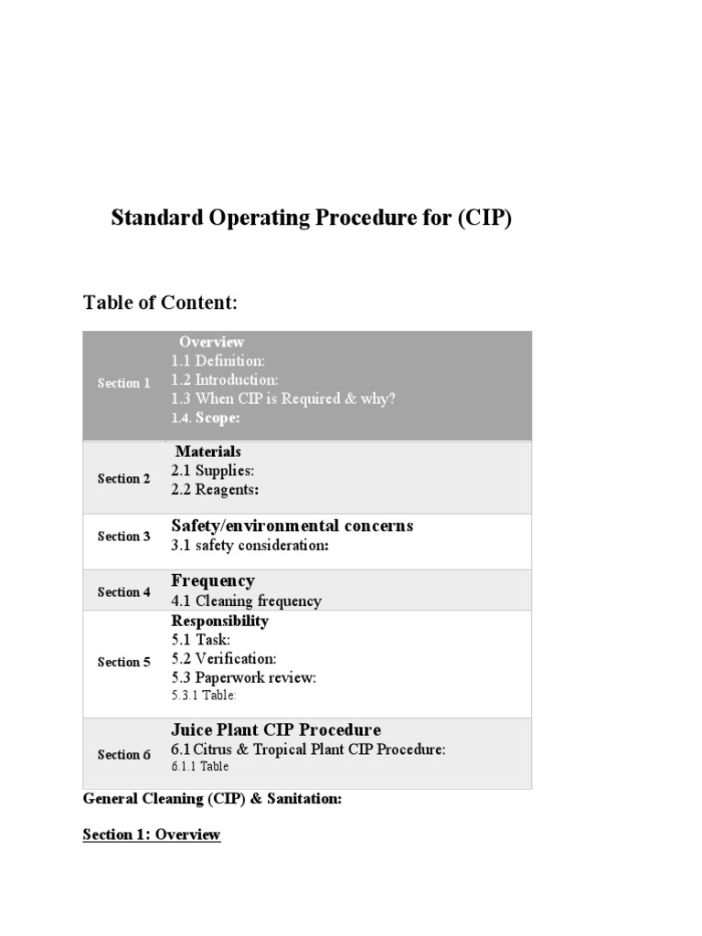 SOP's For CIP | PDF | Chemistry | Physical Sciences