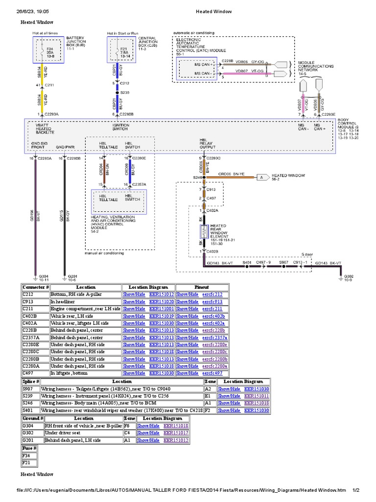 Heated Window Ford Fiesta 1.6 PDF Automotive Industry Cars Of The