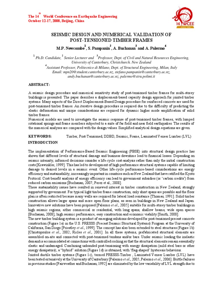 14WCEE Paper Submitted | PDF | Deformation (Engineering) | Yield ...