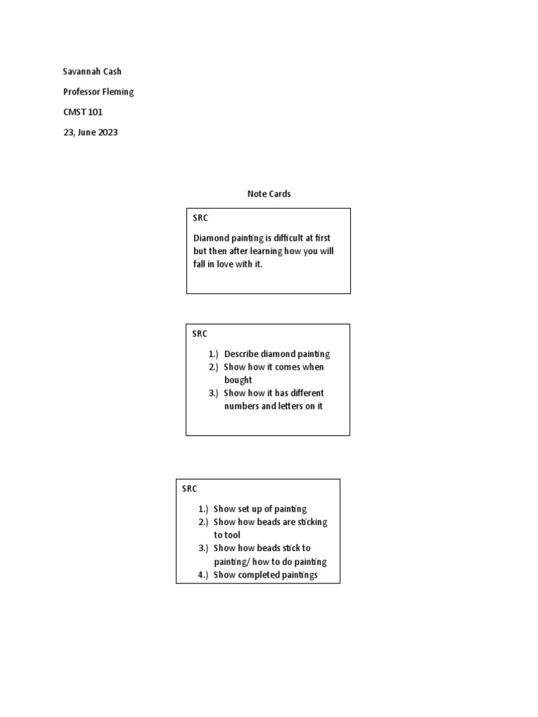 Note Cards for Demonstrative Speech | PDF