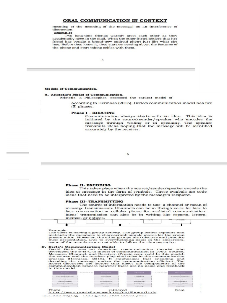 Week 5 Models of Communication Lesson | PDF