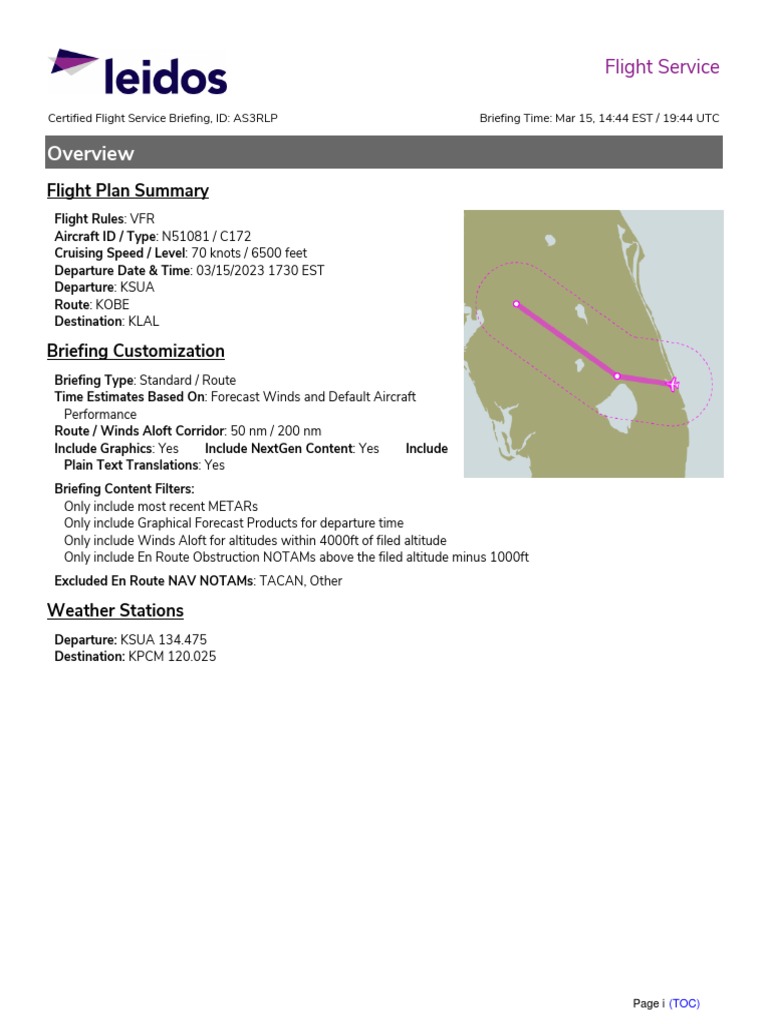 N51081 Ksua As3rlp | PDF | Instrument Flight Rules | Visual Flight Rules