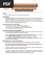 Lógica Formal y Lógica Dialéctica, Primer Parcial