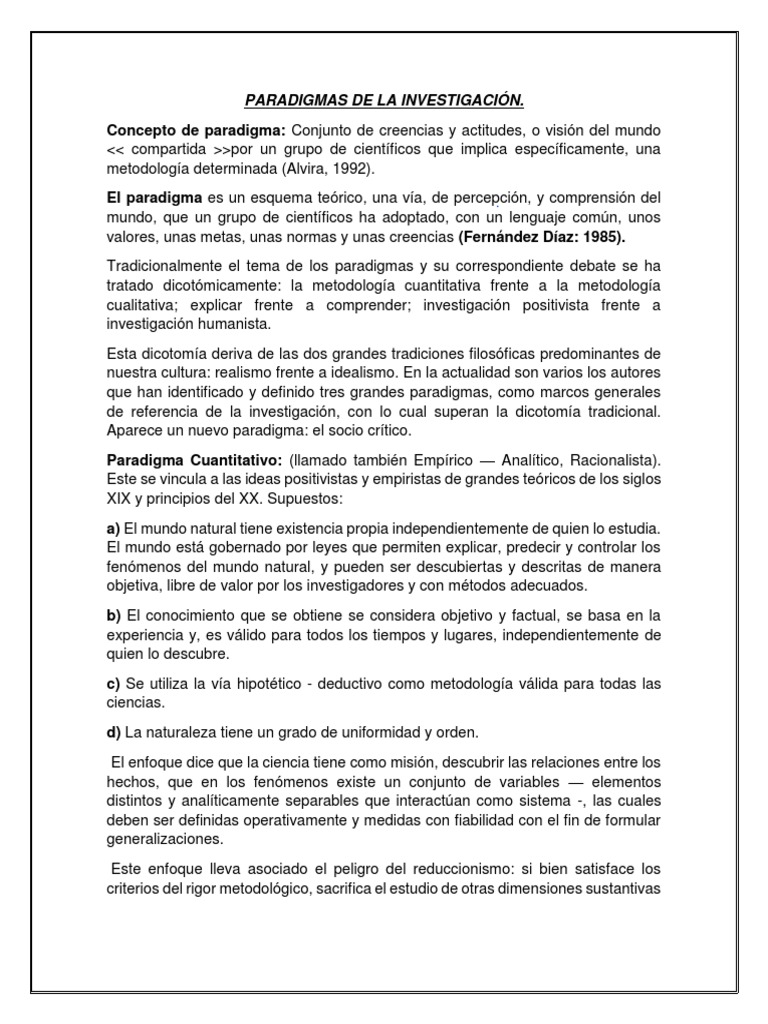 Paradigmas de la Investigación Científica | PDF | Paradigma | Empirismo