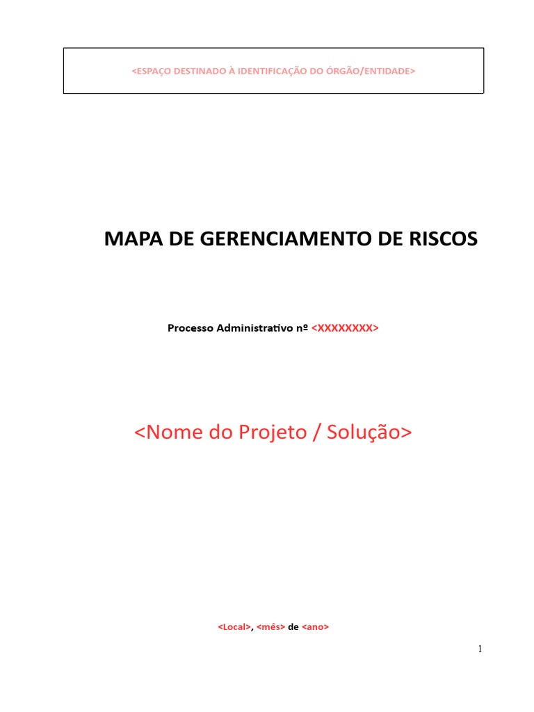 Mapa de Gerenciamento de Riscos | Download grátis PDF | Risco ...