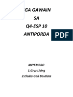 Mga Gawain SA Q4-ESP 10 Antiporda