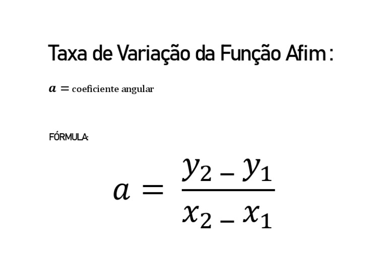 Taxa de Variação Da Função Afim | PDF