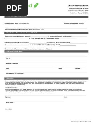 Check Request Form RHF RHS RHY
