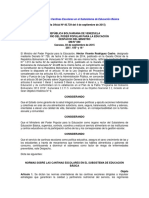 Normas Sobre Las Cantinas Escolares en El Subsistema de Educación Básica. (Gaceta Oficial #Del 4 de Septiembre de 2015)