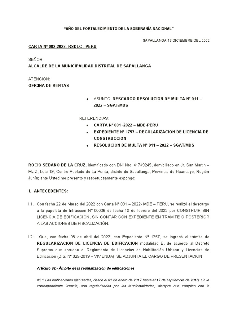 Solicitud de Reducción de Multa RSDLC | PDF | Derecho Civil (Common Law ...