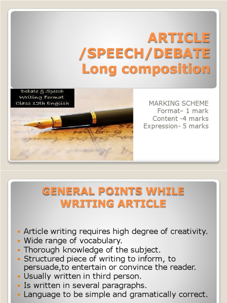 Article, Speech, and Debate Writing Guide | PDF | Hygiene | Social Media
