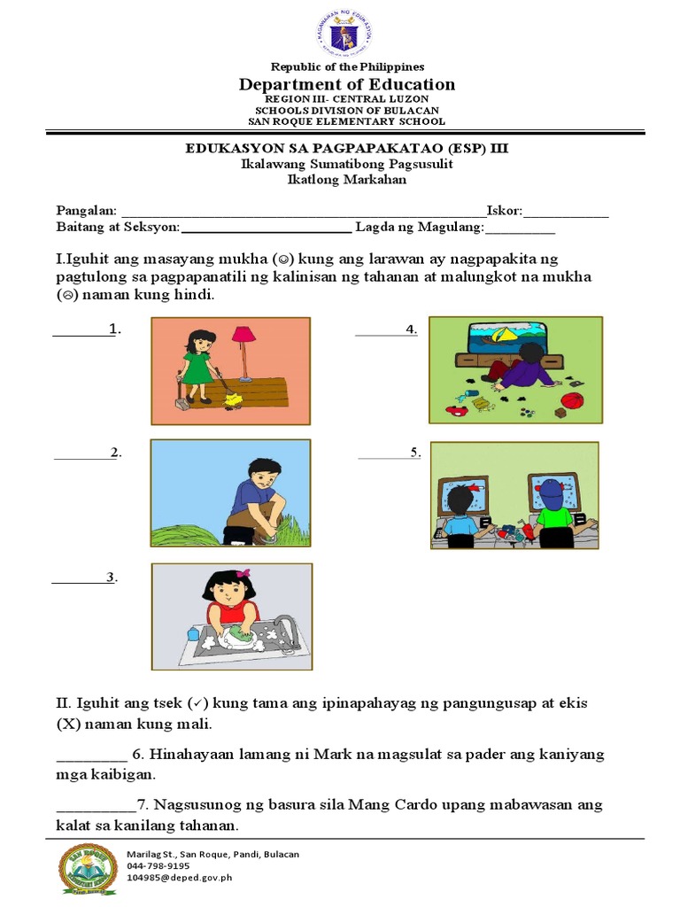 2ND Summative Test 3RD Quarter ESP | PDF