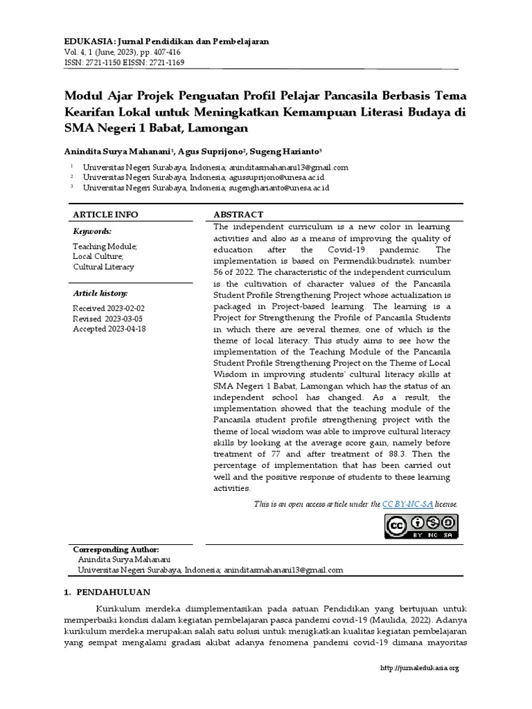 273-Article Text-699-1-10-20230418 | PDF | Career & Growth | Science ...