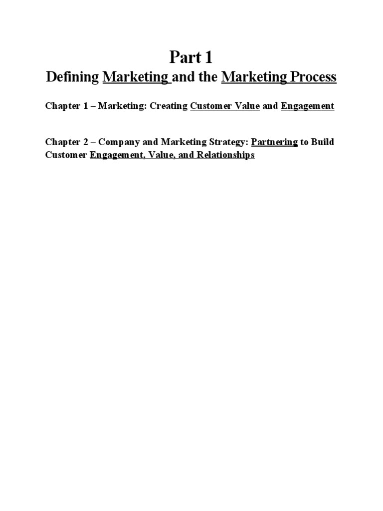 Principal of Marketing - Part 1 | PDF | Marketing | Customer