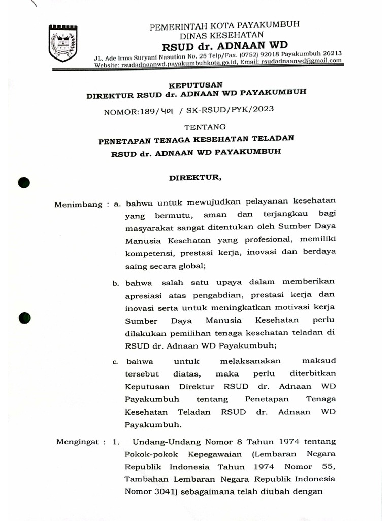 Sk Yang Mengatur Mengenai Pemberian Penghargaan Pdf