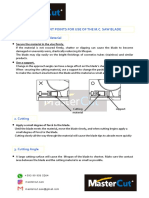 Important Points For Use of The M.C. Saw Blade PDF